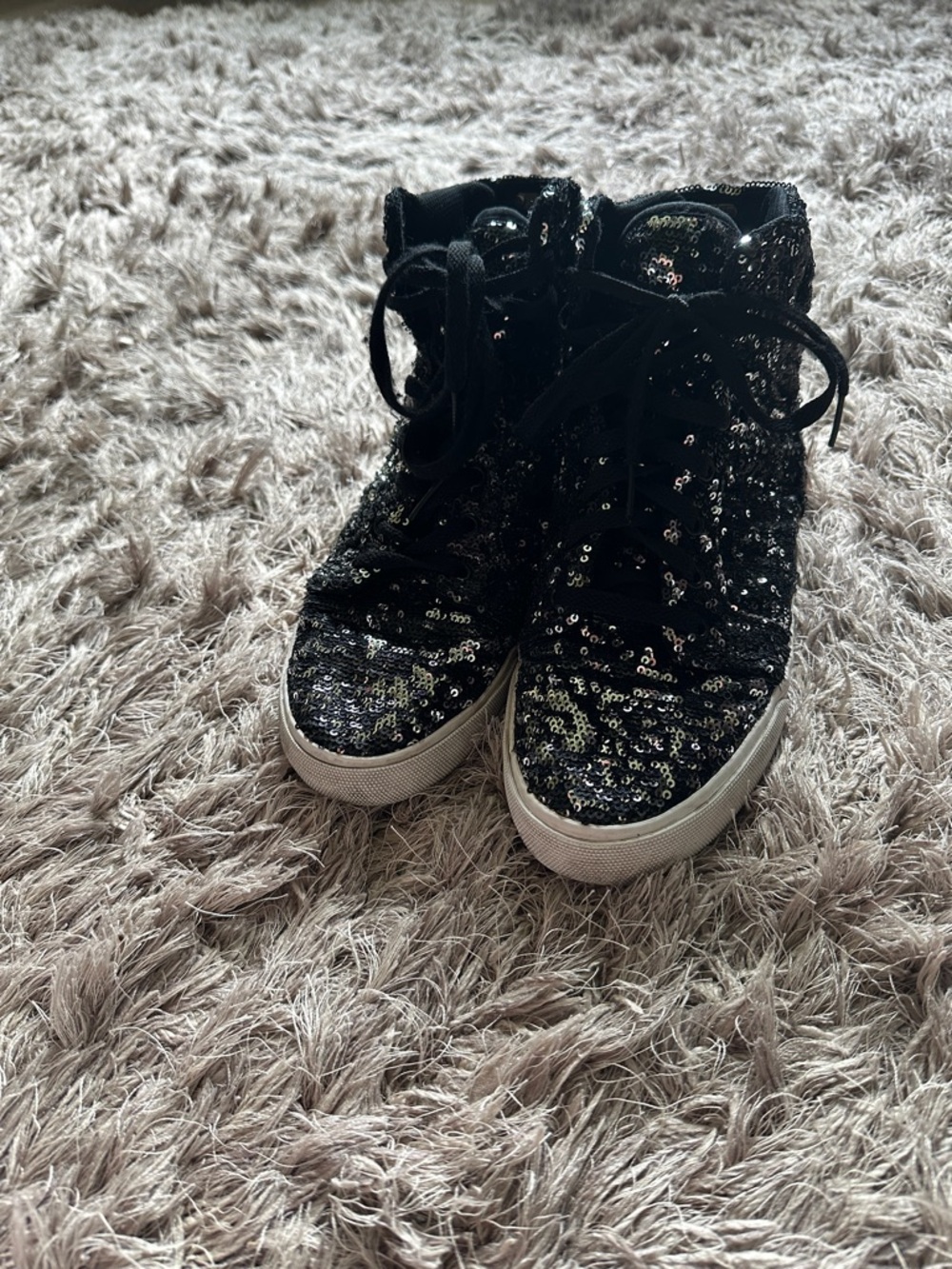 Supra Women’s Size 10 Black Sequin High-Top Fashion Sneakers